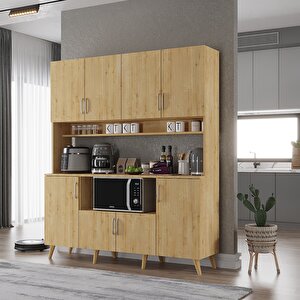 Kahve Köşesi Çok Amaçlı Mutfak Dolabı Meşe M.d.t_4_160cm 160 cm