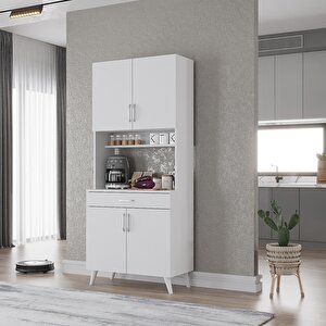 Kahve Köşesi Çok Amaçlı Mutfak Dolabı Beyaz M.i.l_1_80cm 80 cm