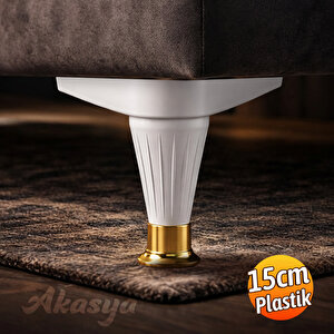Mobilya Kanepe Baza Tv Ünitesi Ayağı Plastik Ayarlanabilir Robot Süpürgeye Uygun (4 Adet) 15 Cm
