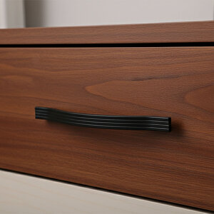 Çizgili Metal Kulp Mobilya Çekmece Dolap Kapak Kulpu Paslanmaz Kulpları 224 Mm Siyah