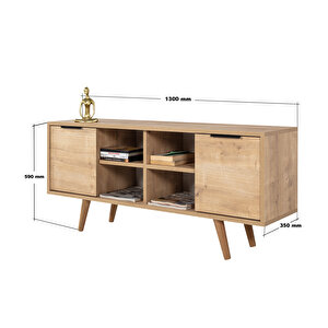 3322 Sina 130 Cm ( Ahşap Ayakli , Metal Kulplu ) Tv Ünitesi , Safir , Tv Sehpası , Salon