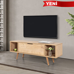 3327 Mesir 130 Cm ( Ahşap Ayakli , Metal Kulplu ) Tv Ünitesi , Safir , Tv Sehpası , Salon Safir