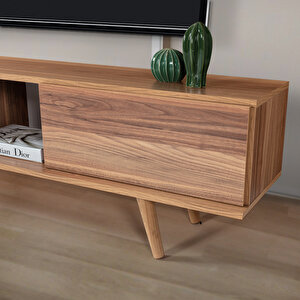 3632 Ela 160 Cm ( Ahşap Ayakli ) Tv Ünitesi , Söğüt , Tv Sehpası , Salon , Oturma Odası