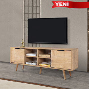 3622 Sina 160 Cm ( Ahşap Ayakli , Metal Kulplu ) Tv Ünitesi , Safir , Tv Sehpası , Salon Safir