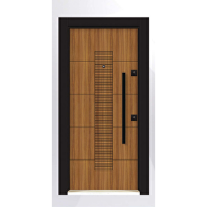 Rustik Seri 3004 Sol Yön Çelik Kapı Amerikan Ceviz