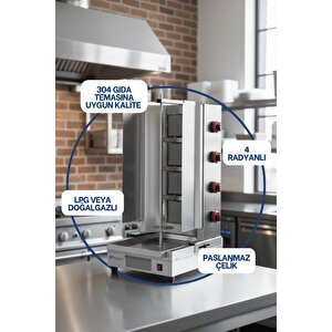 Vosco Döner Ocağı Alttan Motorlu 4 Radyan (lpg)