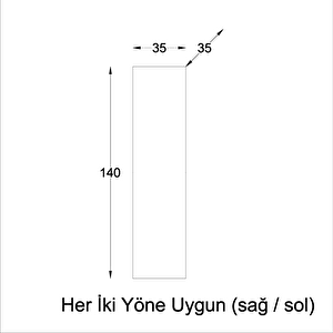 Lena Boy Dolap Beyaz 35 X 140 Cm Beyaz