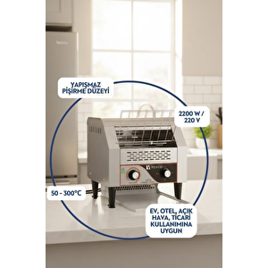 Vosco Vkb-450 Konveyörlü Ekmek Kızartma Makinesi - Saatte 600 Dilim Kapasiteli, 2640w Paslanmaz Çelik Endüstriyel Toaster