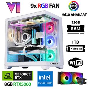 Sword X160 I5 14400f 32gb Ram 1tb M.2 Nvme Ssd 8gb Rtx5060 Sıvı Soğutmalı Oyuncu Tavsiye Sistem