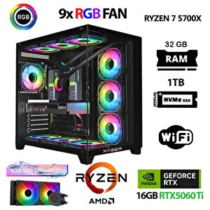 Sovax40 Ryzen 7 5700x 32gb Ram 1tb M.2 Nvme Ssd 16gb Rtx5060ti Sıvı Soğutmalı Oyuncu Tavsiye Sistem