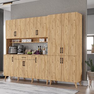 Kahve Köşesi Çok Amaçlı Mutfak Dolabı Çam M.a.y_3_240cm 240 cm