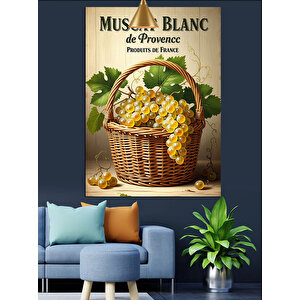 Meyve Sepeti Üzüm Klasik Dekoratif Kanvas - Mdf Ahşap Tablo 100x140 cm