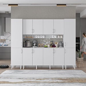 Kahve Köşesi Çok Amaçlı Mutfak Dolabı Beyaz M.a.z_1_210cm 210 cm