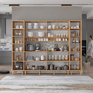 Kahve Köşesi Çok Amaçlı Mutfak Dolabı Çam&beyaz M.a.z_7_210cm 210 cm