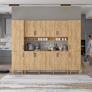 Kahve Köşesi Çok Amaçlı Mutfak Dolabı Çam M.a.z_3_240cm 240 cm