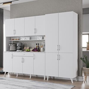 Kahve Köşesi Çok Amaçlı Mutfak Dolabı Beyaz M.a.y_1_210cm 210 cm