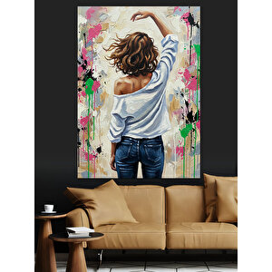 Güneşte Uzun Saçlı Kadın Dekoratif Kanvas - Mdf Ahşap Tablo 35x50 cm