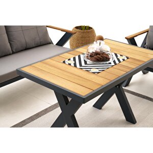 Skyline Alüminyum Bahçe Oturma Grubu (2+1+1+m) Antrasi̇t