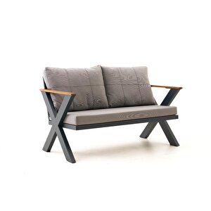 Skyline Alüminyum Bahçe Oturma Grubu (2+1+1+m) Antrasi̇t