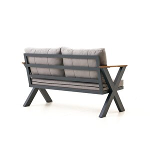 Skyline Alüminyum Bahçe Oturma Grubu (2+1+1+m) Antrasi̇t