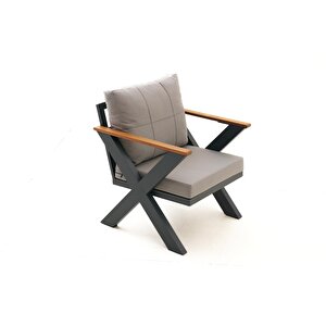 Skyline Alüminyum Bahçe Oturma Grubu (2+1+1+m) Antrasi̇t