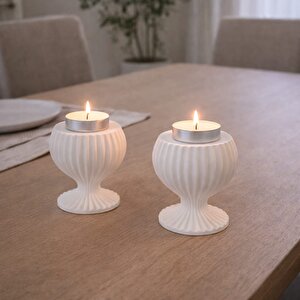 El Yapımı Beton Tealight Mumluk Seti
