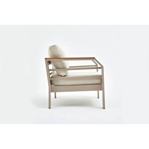 Assento Bahçe Oturma Grubu 2 1 1 ve Sehpa, Kum Rengi