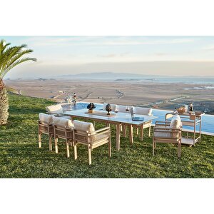 Venedik Açılır Seramik Masa Takımı, Kum Rengi