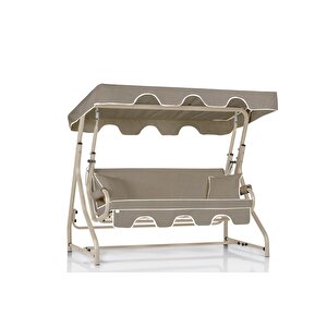 Olea 3 Kişilik Bahçe Balkon Teras Salıncağı - Kum Rengi / Panayır Krem