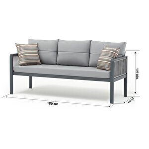 Salerno Bahçe Balkon Üçlü Koltuk