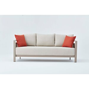 Venedik Bahçe Balkon Üçlü Koltuk - Kum Rengi