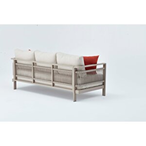 Venedik Bahçe Balkon Üçlü Koltuk - Kum Rengi