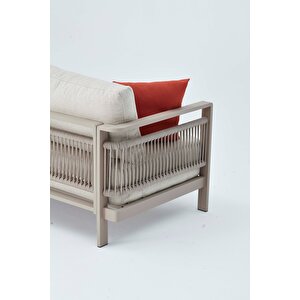 Venedik Bahçe Balkon Üçlü Koltuk - Kum Rengi