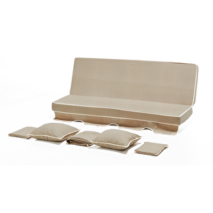 Salıncak Minder Takımı 3 Kişilik, Süngerli Panayır Krem