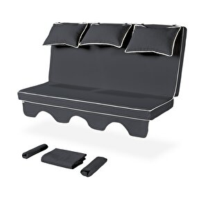 Salıncak Minder Kılıf Takımı 3 Kişilik (süngersiz) - Salvia - Antrasit