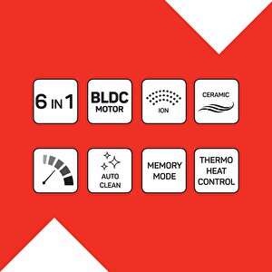 Revolution Bldc Ionic Hava Üflemeli Saç Şekillendirici 6 Farklı Başlıklı - Ar5166