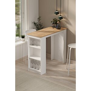 Bar Masası Ada Mutfak Yemek Masası Mutfak Masası Mutfak Adası İbiza Safir Meşe Beyaz