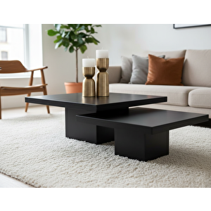 Most Marmoris Siyah %100 Mdf Orta Sehpa Set (evi̇ni̇ze Tesli̇m)