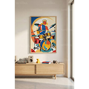 Baterist Renkli Soyut 1. Kalite Ahşap Çerçeveli Tablo – Dekoratif Tekli-50x70 50x70 cm