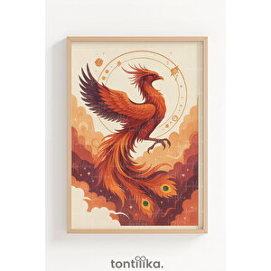 Anka Kuşu Efsanevi Sanat Dekoratif Ahşap Çerçeveli Tablo – Modern Salon Duvar Dekoru 21x30 cm