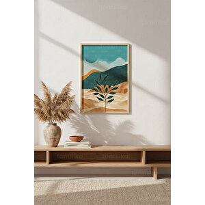 Doğa Manzaralı Soyut Tasarımlı 1. Kalite Ahşap Çerçeveli Tablo – Dekoratif Tekli-30x42cm 30x42 cm