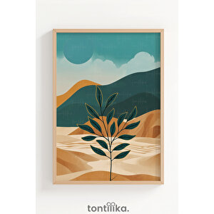 Doğa Manzaralı Soyut Tasarımlı 1. Kalite Ahşap Çerçeveli Tablo – Dekoratif Tekli-30x42cm 30x42 cm