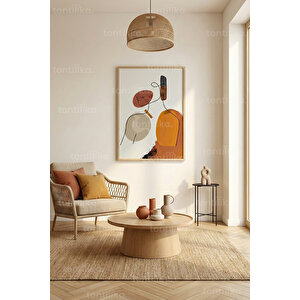 Soyut Renkli Figürler Dekoratif Ahşap Çerçeveli Tablo – Soyut Tema-21x30 21x30 cm