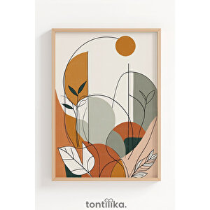 Minimalist Bitki Formları 1. Kalite Ahşap Çerçeveli Dekoratif Tablo – Tekli-30x42 30x42 cm