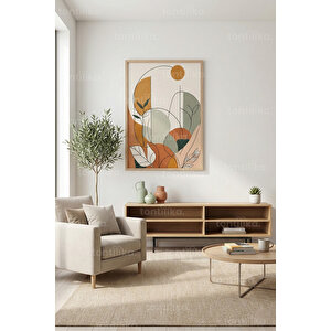 Minimalist Bitki Formları 1. Kalite Ahşap Çerçeveli Dekoratif Tablo – Tekli-21x30 21x30 cm