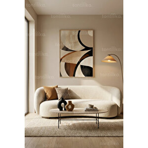 Kavisli Soyut Formlar Dekoratif Ahşap Çerçeveli Tablo – Soyut Tema 21x30 cm