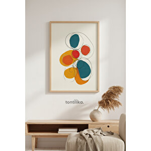 Modern Soyut Desenli 1. Kalite Ahşap Çerçeveli Tablo – Dekoratif Tekli -30x42 Cm 30x42 cm