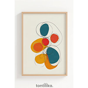 Modern Soyut Desenli 1. Kalite Ahşap Çerçeveli Tablo – Dekoratif Tekli -30x42 Cm 30x42 cm