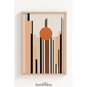 Minimalist Gün Batımı 1. Kalite Ahşap Çerçeveli Dekoratif Tablo – Tekli-50x70 50x70 cm