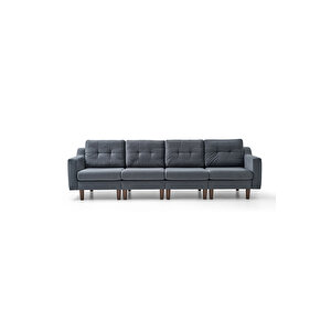 Robin Dörtlü Koltuk - Kadife - Gri